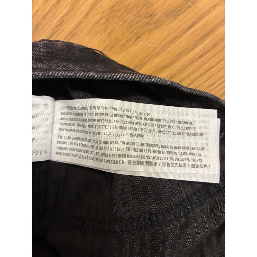 Abercrombie & Fitch 90s Ultra High Rise Faux Leather Denim Pants Black 25 0R - Picture 5 of 5